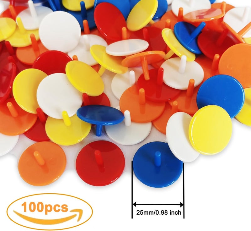 Adhere Golf Ball Markers 50 100 pcs Plastic Position Ball Marker Quarter Size 0.94 inch Flat Golf Ball Marker Mix Colour - Image 2